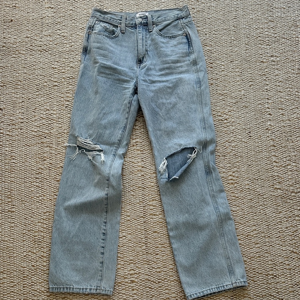 Pistola Light Blue Distressed Boyfriend Jeans